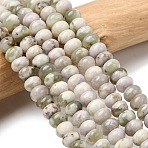Natural Peace Jade Beads Strands, Rondelle, 6.5~7x4~4.5mm, Hole: 0.8mm, about 89pcs/strand, 15.35''(39cm)(G-A280-A17-01)