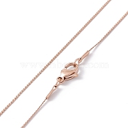 Ion Plating(IP) 304 Stainless Steel Serpentine Chain Necklace for Men Women, Rose Gold, 15.75 inch(40cm)(NJEW-G076-01A-RG)