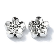 Tibetan Style Alloy Beads, Flower, Antique Silver, 12.5x13x5.5mm, Hole: 1.6mm, about 183pcs/500g(TIBEB-F065-01AS-04)