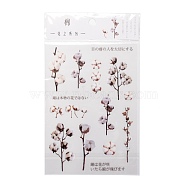 Flower Pattern Waterproof Self Adhesive Hot Stamping Stickers, DIY Hand Account Photo Album Decoration Sticker, Floral White, 15x10.5x0.05cm(DIY-I063-09)
