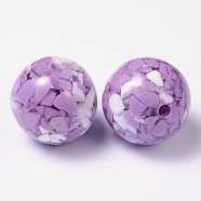 Resin Beads, Round, Medium Orchid, about 22mm in diameter, hole: 3mm(RB219Y)