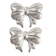 Non-Tarnish 304 Stainless Steel Cabochons, Bowknot, Stainless Steel Color, 11.5x15x2.5mm(STAS-L082-007P)