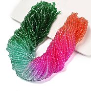 Transparent Painted Glass Beads Strands, Faceted, Rondelle, Colorful, 4.5x3.6mm, Hole: 0.8mm, about 120pcs/strand, 16.54''(42cm)(DGLA-A034-T4mm-A03)