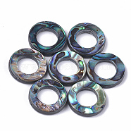 Natural Abalone Shell/Paua Shell Bead Frames, for DIY Craft Jewelry Making, Ring, 18x3mm, Hole: 1mm, Inner Diameter: 10mm
(X-SSHEL-T008-17)