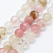 Tigerskin Glass Beads Strands, Round, 6mm, Hole: 0.8mm, about 63pcs/strand,  14.76 inch(37.5cm)(G-I199-16-6mm)