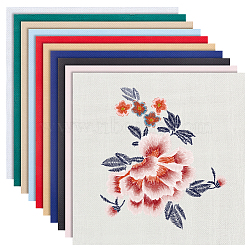10Pcs 10 Colors 14CT Cross Stitch Fabric Sheets, Cotton Embroidery Fabric, for Making Garments Crafts, Mixed Color, 300x300x0.6mm, 1pc/color(DIY-BC0012-11)