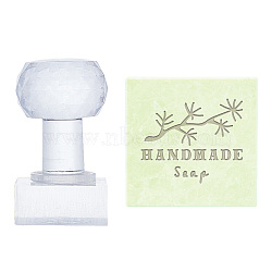 Clear Acrylic Soap Stamps, DIY Soap Molds Supplies, Rectangle, Leaf, 60x38x32mm(DIY-WH0438-018)