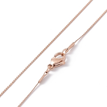 Ion Plating(IP) 304 Stainless Steel Serpentine Chain Necklace for Men Women, Rose Gold, 15.75 inch(40cm)