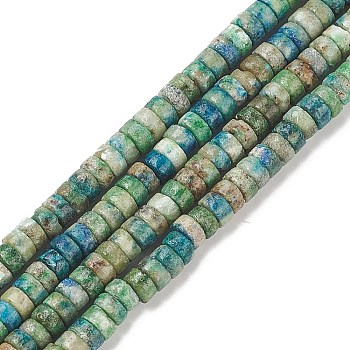Natural Chrysocolla Beads Strands, Heishi Beads, Flat Round/Disc, 4x2.50mm,Hole:0.70mm