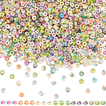 6 Strands 6 Colors Baking Paint Synthetic Turquoise Beads Strands, with Enamel, Disc, 4.5x2~2.5mm, Hole: 1mm, about 155pcs/strand, 15.24 inch(38.7cm), 1 strand/color