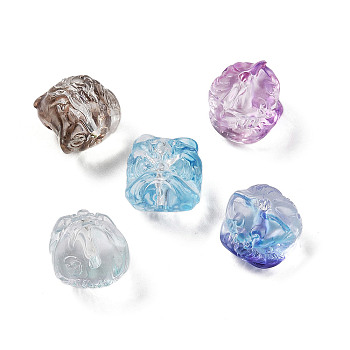 Transparent Acrylic Beads, Lion, Mixed Color, 13x13x13mm, Hole: 1.8mm