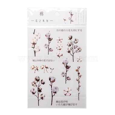 Floral White Plastic Stickers