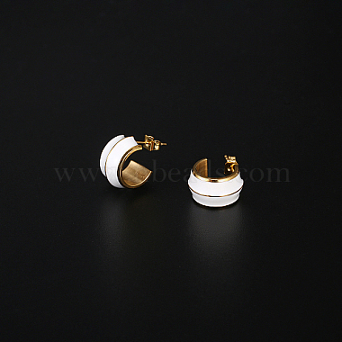 304 Stainless Steel Round Stud Earrings(KA7490)-3