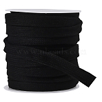 20 Yards Polyester Replacement Drawstring Cords, with Spools, for Sports Pants, Sweatpants, Sweaters, Jackets, Hoodies, Black, 11~12x1.7mm(AJEW-CY0001-93A)