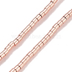 Synthetic Non-magnetic Hematite Beads Strands, Long-Lasting Plated, Column, Rose Gold Plated, 2~2.5x2mm, Hole: 0.8mm, about 196pcs/strand, 16.54''(42cm)(G-P545-M01-01D)
