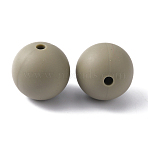 Silicone Beads, Round, Olive Drab, 15mm, Hole: 3mm(SIL-TAC0001-03B)