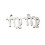 304 Stainless Steel Constellation Pendants, Virgo Charm, 10x12x1mm, Hole: 1.2mm(STAS-H260-01P-01)