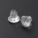 200Pcs Resin Bell Ear Nuts, Earring Backs, Clear, 4x4mm, Hole: 0.7mm(RESI-WH0021-58)