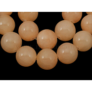 Natural Jade Beads Strands, Round, Dyed, Light Salmon, about 10mm in diameter, hole: 1mm, about 40 pcs/strand, 16 inch(JBR10mm-3)