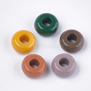 Opaque Acrylic Beads, Large Hole Beads, Rondelle, Mixed Color, 13.5x7mm, Hole: 5.5mm(OACR-T011-81)