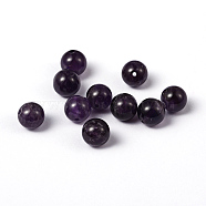 Natural Amethyst Round Beads, 8mm, Hole: 1mm(X-G-P072-48-8mm)