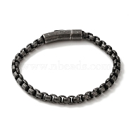 316 Surgical Stainless Steel Box Chain Bracelets, Gunmetal, 8-3/4 inch(22.1cm)(BJEW-Q349-01B)