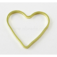 Brass Links, Nickel Free, Valentine's Day Jewelry Accessory, Heart, Golden, about 21mm wide, 18.5mm long, 1mm thick(X-EC066-3NFG)