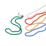 Transparent Glass Bicone Beaded Necklaces with 304 Stainless Steel Lobster Claw Clasp & Chain Extender, Choker Necklace for Women, Mixed Color, 15-1/8 inch(38.6cm)(NJEW-JN04223)