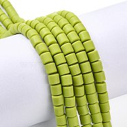 Polymer Clay Bead Strands, Column, Green Yellow, 5~7x6mm, Hole: 1.5~2mm, about 61~69pcs/strand, 15.74 inch(X-CLAY-T001-C03)