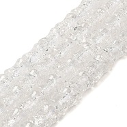 Transparent Crackle Glass Beads Strands, Bamboo Joint, Clear, 8x10.5mm, Hole: 1.7mm, about 38pcs/strand, 15.35''(39cm)(GLAA-D025-01K)