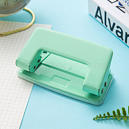 Plastic Adjustable Craft Paper Hole Puncher, with Metal Findings, for Scrapbooking & Paper Crafts, Pale Turquoise, 52x105x40mm(OFST-PW0004-39A)