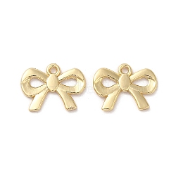 Rack Plating Alloy Pendant, Bowknot, Golden, 15x19x2mm, Hole: 1.6mm(PALLOY-H142-05G-07)