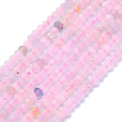 Natural Morganite Beads Strands, Faceted, Rondelle, 2~2.5x2mm, Hole: 0.5mm, about 223~226pcs/strand, 14.96~15.16 inch(38~38.5cm)(G-G106-A20-01)