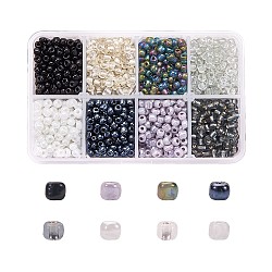 1 Box 6/0 Glass Seed Beads Round  Loose Spacer Beads, Mixed Color, 4mm, Hole: 1mm, about 1900pcs/box(SEED-X0050-4mm-08)