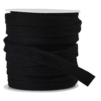 20 Yards Polyester Replacement Drawstring Cords, with Spools, for Sports Pants, Sweatpants, Sweaters, Jackets, Hoodies, Black, 11~12x1.7mm