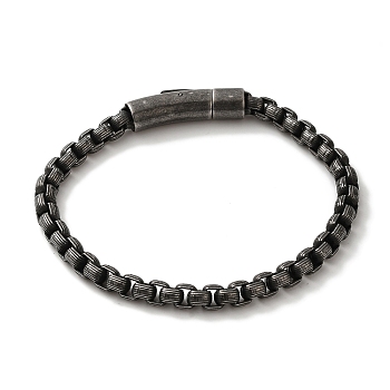 316 Surgical Stainless Steel Box Chain Bracelets, Gunmetal, 8-3/4 inch(22.1cm)