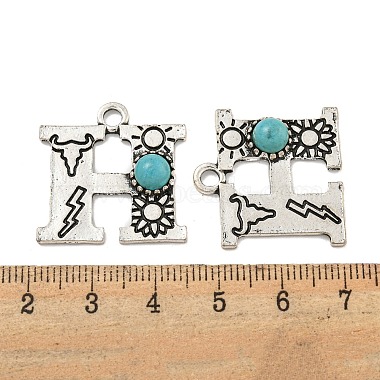 pendentifs turquoise synthétique et alliage(PALLOY-H146-01AS-H)-3