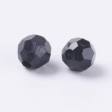 Black Faceted Round Acrylic Spacer Beads(X-PAB6mmY-1)-2