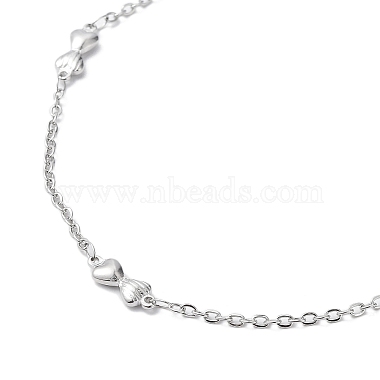 Non-Tarnish 304 Stainless Steel Bowknot Link Chain Necklace(NJEW-K249-07P)-2