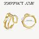 двойной ряд неправильной геометрической формы кольцо регулируемый штабелируемый культивированный жемчуг открытые кольца мода минималистский двойной круг кольцо для большого пальца ювелирные изделия для женщин(JR953A)-2