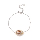 Natural Cowrie Shell Link Bracelet with Satellite Chain for Women(STAS-P302-12P)-1