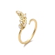 Brass Micro Pave Cubic Zirconia Open Cuff Rings(RJEW-R146-07A-G)-1