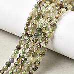 Natural Green Lodolite Quartz Beads Strands, Round, 4~4.5mm, Hole: 0.6mm, about 89~105pcs/strand, 15.20~15.35''(38.6~39cm)(G-G344-A03-4mm)