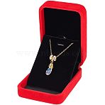 Velvet Pendant Box, for Pendant Necklace Gift Storage, Rectangle, Red, 10.1x7x3.5cm(CON-WH0088-35A)