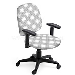 95% Polyester & 5% Spandex Stretchy Chair Cover, Tartan, 440~450x380~470mm, 2pcs/set(AJEW-WH0676-025)