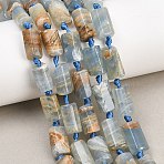 Natural Blue Calcite Beads Strands, Column, Faceted, Blue, 11~18x6~11mm, Hole: 1.2~1.6mm, about 20~25pcs/strand, 15.16~15.55''(38.5~39.5cm)(G-A314-A06-01)