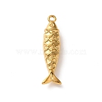 304 Stainless Steel Pendants, Fish, Golden, 27x7x5.5mm, Hole: 1.5mm(FIND-Z102-07G-03)