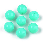 Fluorescence Chunky Acrylic Beads, Round, Turquoise, 20mm, Hole: 2~3mm, about 105pcs/500g(MACR-R517-20mm-06)