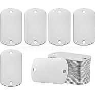 30Pcs Blank Aluminum Connector Charms, Oval, For DIY Dog Tags, Platinum, 50x29x1mm, Hole: 3.2mm(FIND-BC0003-71P)