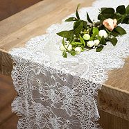 Polyester Lace Table Runners, for Wedding Party Festival Home Tablecloths Decorations, Rectangle, White, 3000x360mm(HULI-PW0002-132B)
